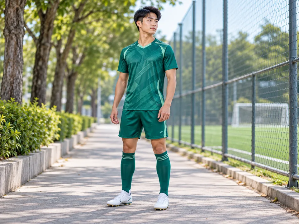Bộ Bóng Đá Aero Xanh Emerald Thi Đấu