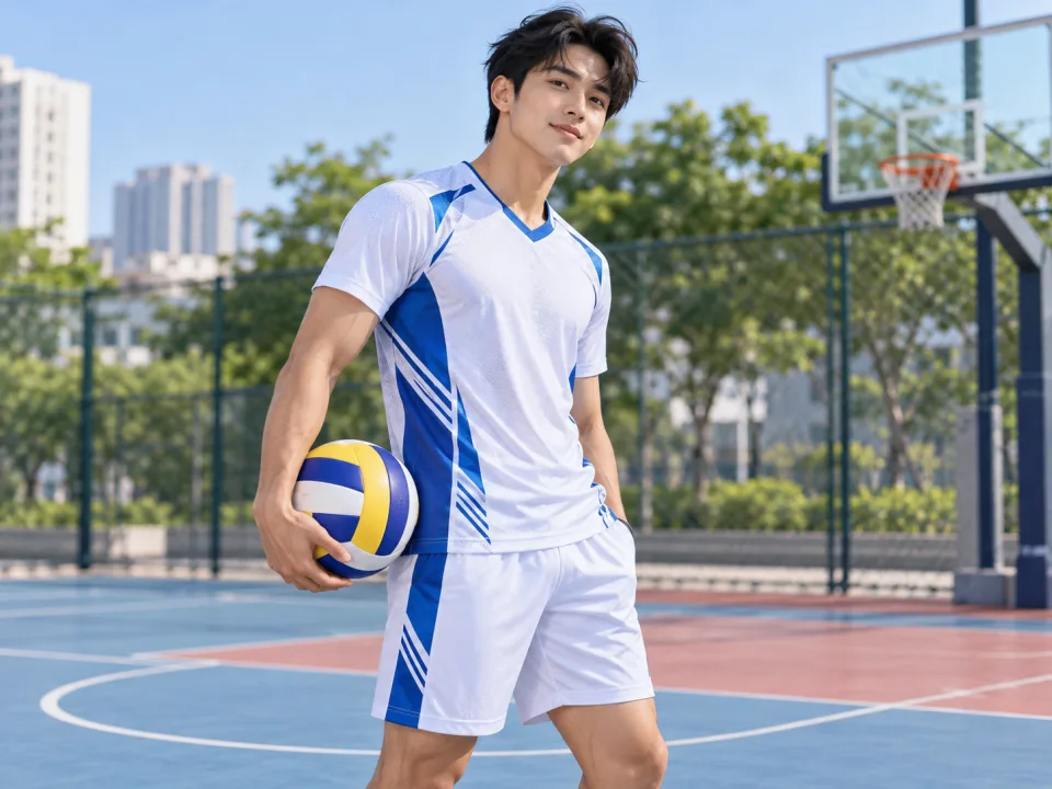 Bộ Bóng Chuyền Nova Trắng Phối Xanh Nam