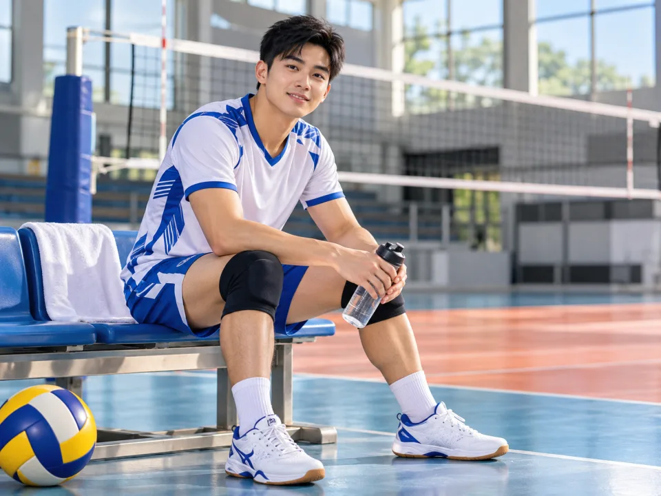 Áo Bóng Chuyền Nam Motion Trắng Phối Xanh Đội Nhóm