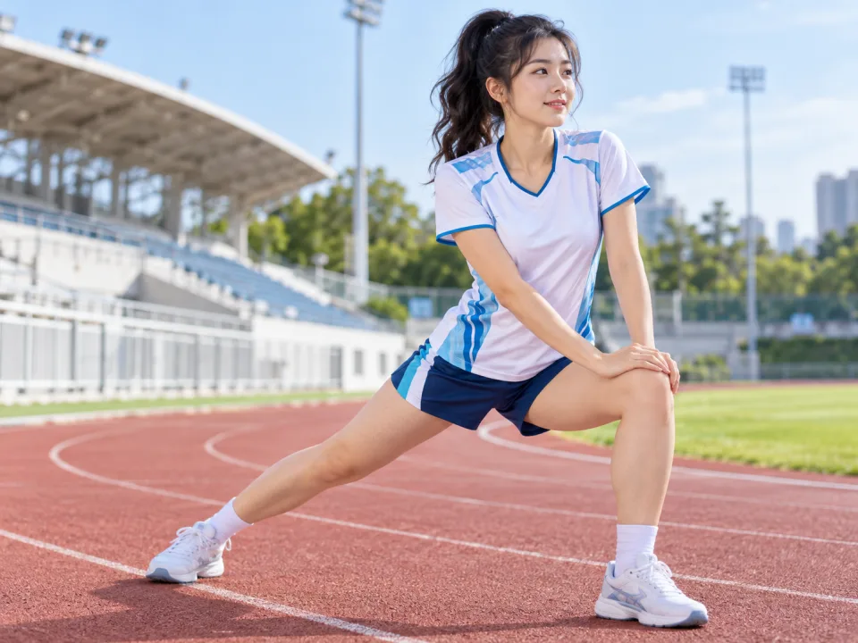 Áo Bóng Chuyền Nữ Flow Trắng Phối Xanh Phong Trào
