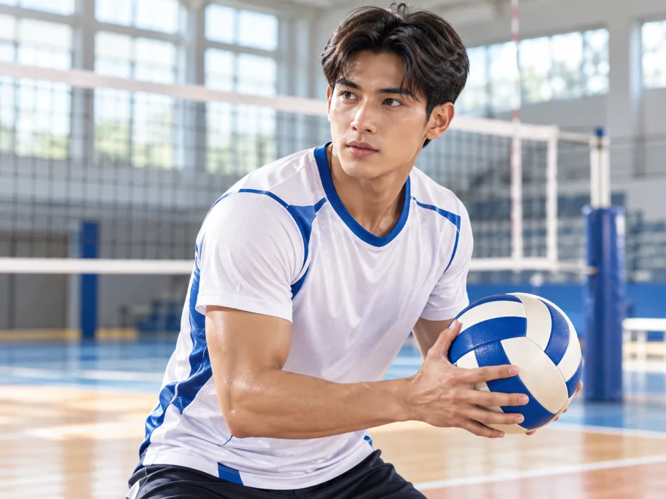 Quả Bóng Chuyền Vertex Trắng Phối Xanh Thi Đấu