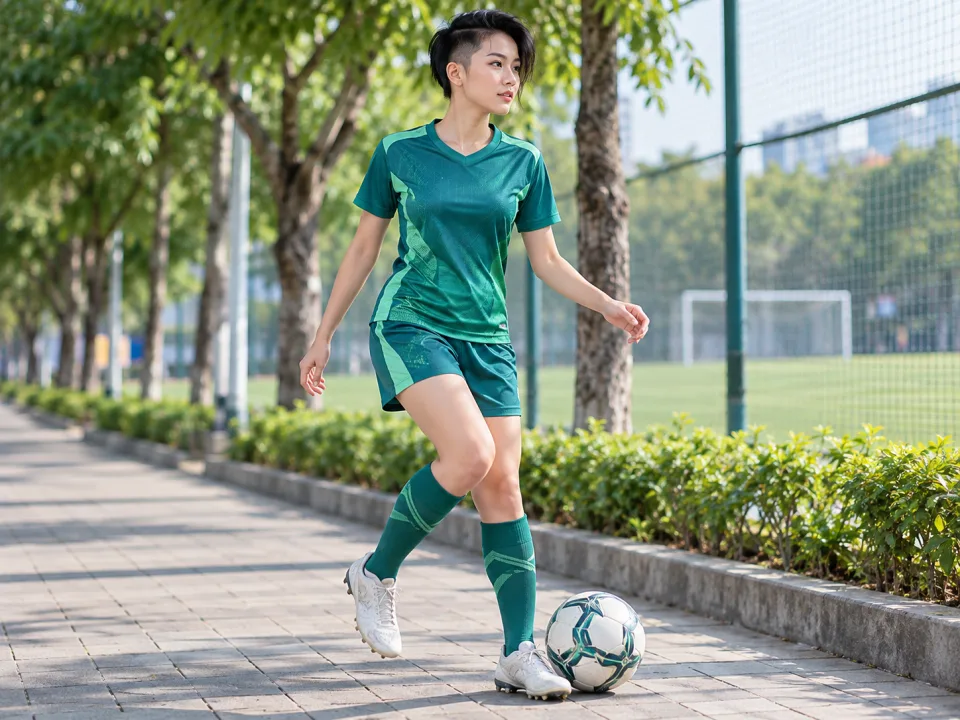 Bộ Bóng Đá Ưu Đãi Aero Xanh Emerald Nữ