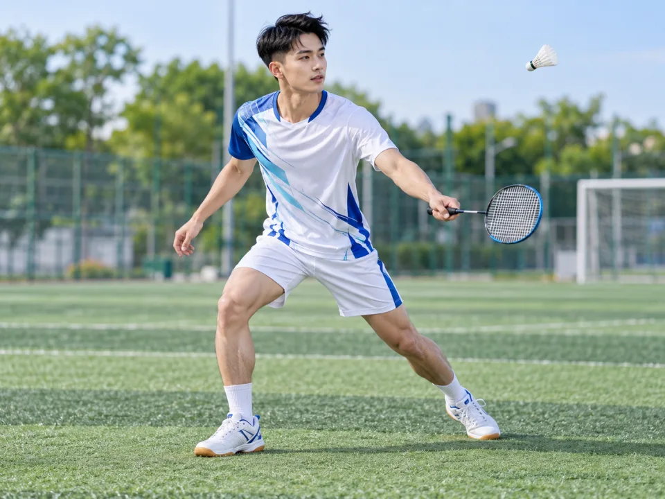 Áo Cầu Lông Prime Trắng Phối Xanh Nam
