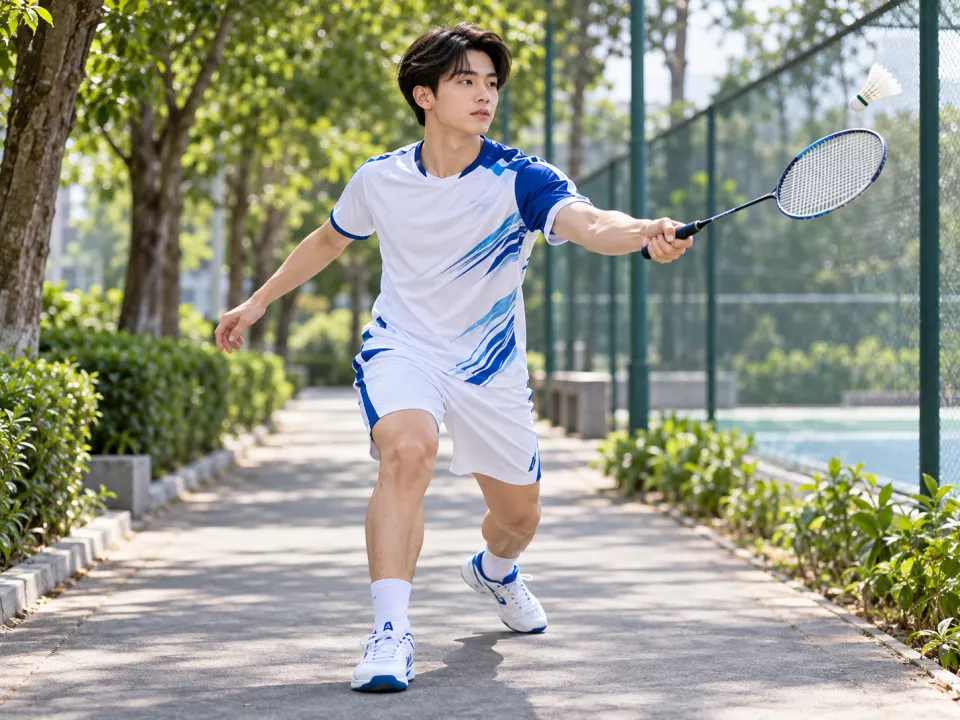 Bộ Cầu Lông Aero Trắng Phối Xanh Phong Trào