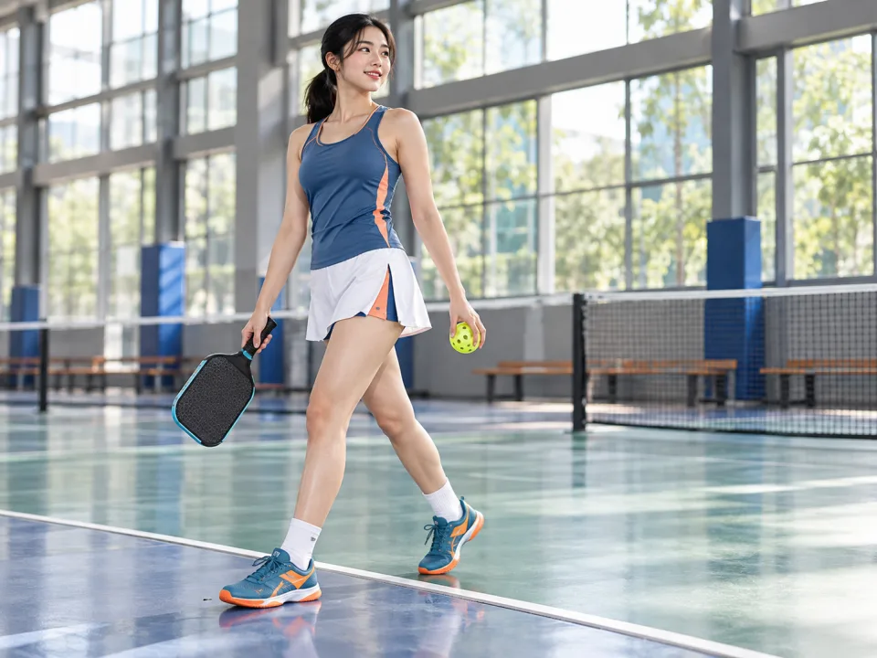 Giày Pickleball Storm Xanh Phối Cam Nữ