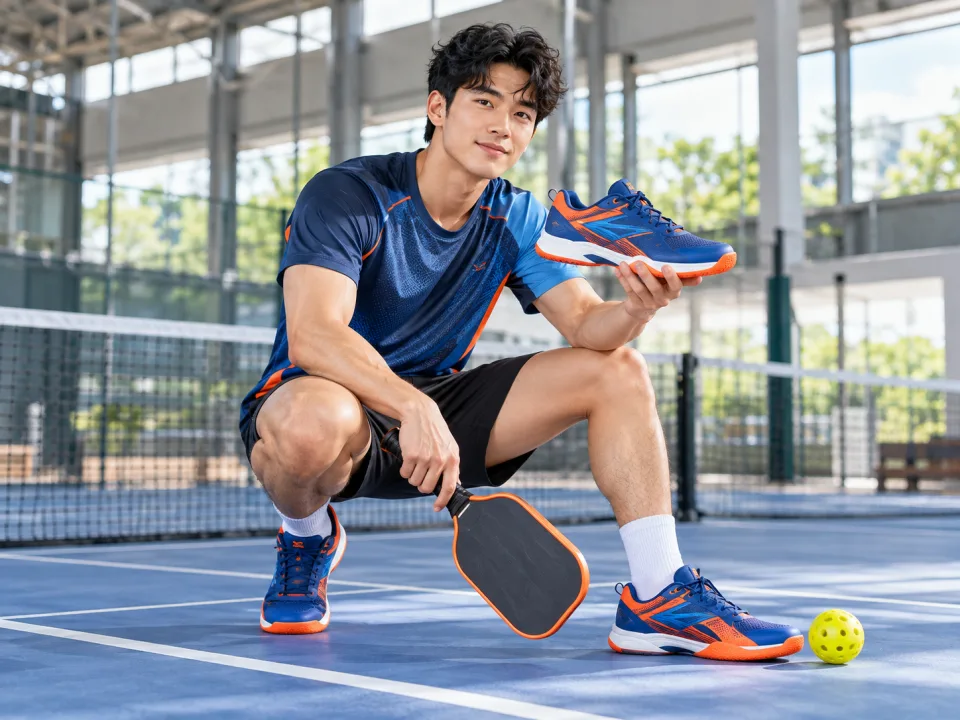 Giày Pickleball Storm Xanh Phối Cam Phong Trào