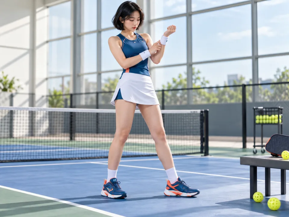 Giày Pickleball Motion Xanh Phối Cam Thi Đấu
