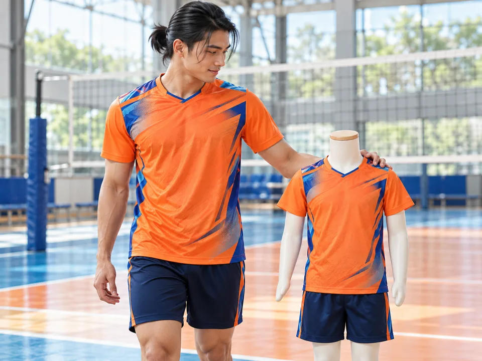 Bộ Không Logo Trẻ Em Vertex Cam Phối Xanh Phong Trào