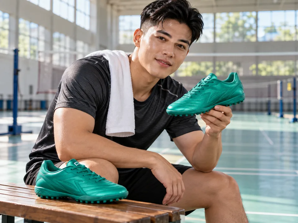 Giày Bóng Đá Trẻ Em Storm Xanh Emerald Phong Trào