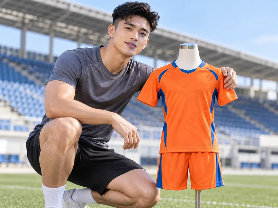 Áo Đội Tuyển Trẻ Em Core Cam Phối Xanh Thi Đấu